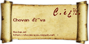 Chovan Éva névjegykártya