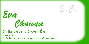 eva chovan business card
